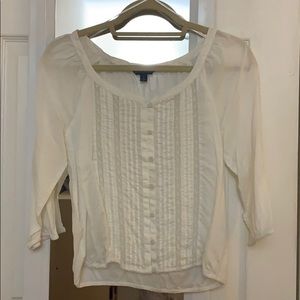 3/4 sleeve white blouse